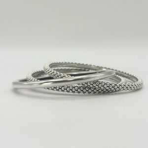 Lagos Caviar Sterling Silver Bangle Trio